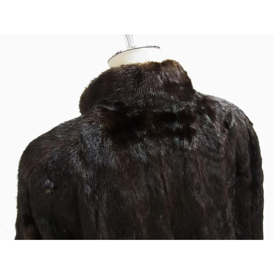 ◇JINDO SAGA MINK ミンク毛皮コート ダークブラウン ジンドー