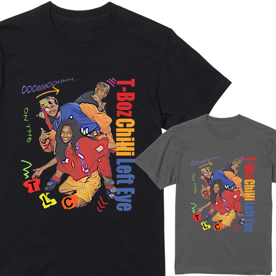 TLC T-BozChilliLeftEye Tシャツ 半袖 黒 90年代 R&B ラップ ヒップ