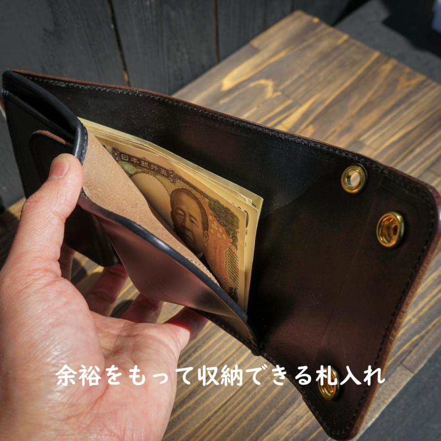 ショートトラッカーウォレット『Type04』クロムエクセル/ブラック