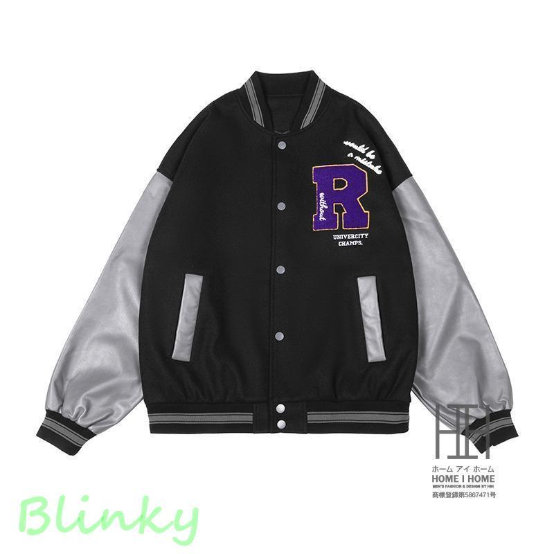 スタジャン メンズ レディース 革 レザー 切り替え ワッペン 刺繍