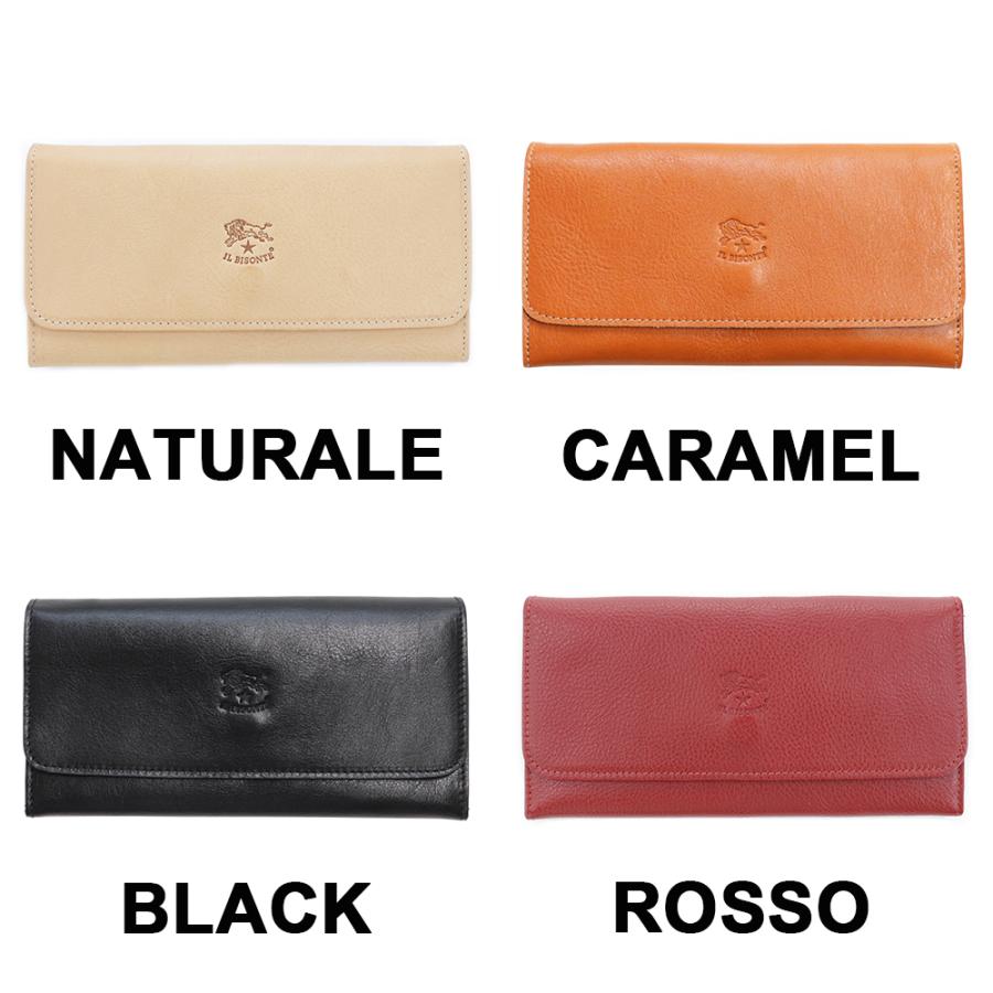 IL BISONTE（イルビゾンテ） 長財布 三つ折り ボタン フラップ レザー