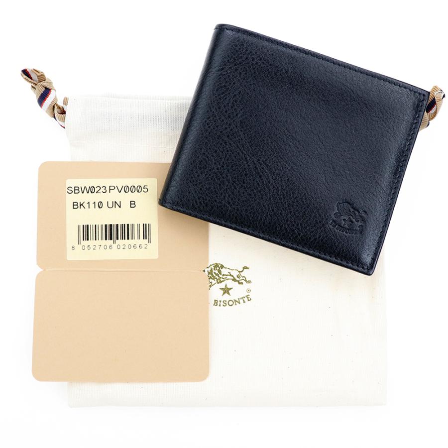 IL BISONTE（イルビゾンテ） 財布 二つ折り 小銭入れ付き ブラック