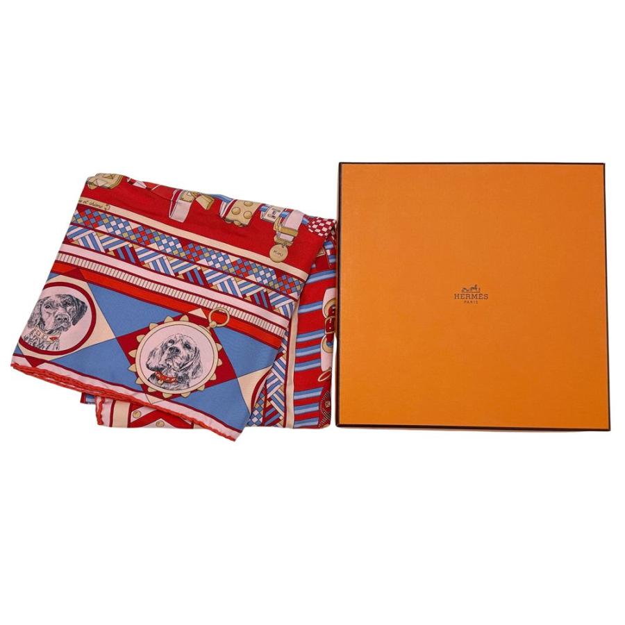 HERMES（エルメス） スカーフ カレ90 Colliers et chiens 首輪と犬