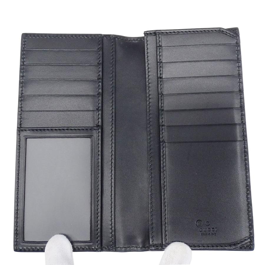 GUCCI（グッチ） 財布 メンズ ブランド 長財布 シマレザー ブラック