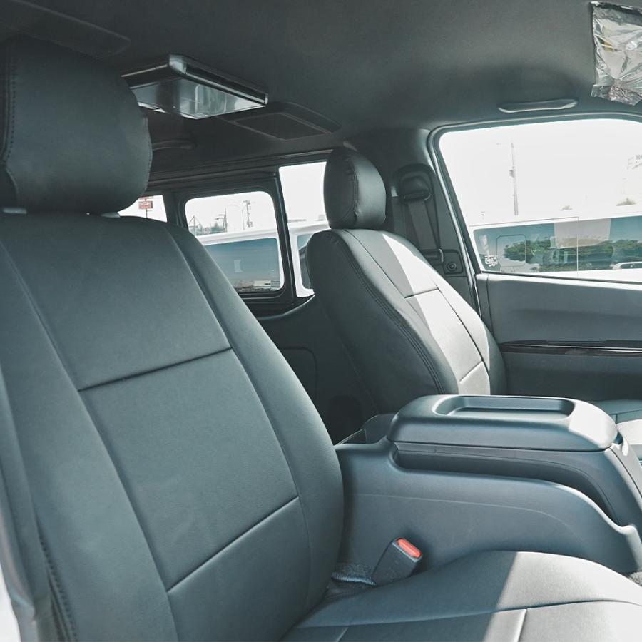 ブラックレザーシートカバー 運転席・助手席・セカンドシートのフル