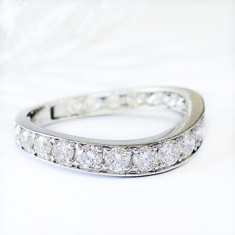 Pt900 エタニティ リング ダイヤモンド 1.00ct ハーフエタニティ