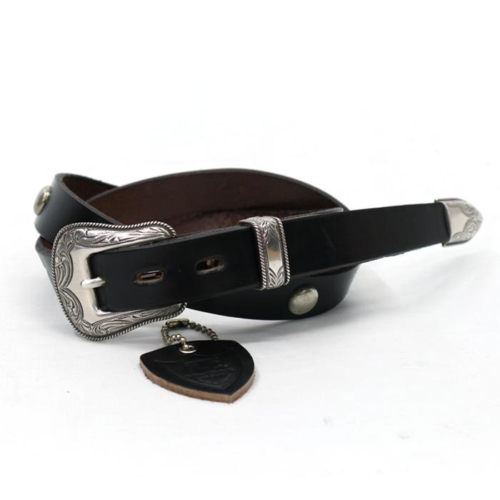 HTC HTC USA 793-4971010 WESTERN ROUND STUDS 60 BELT ブラックレザー