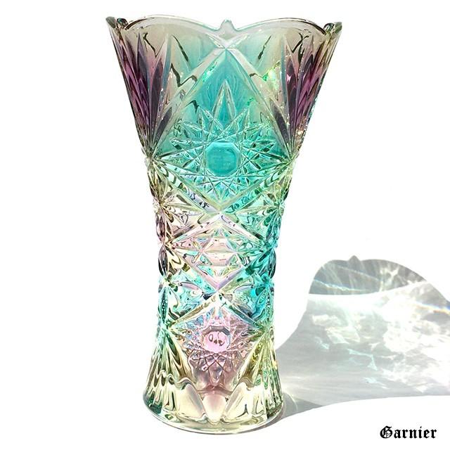 ⭐️超お得⭐️七色の虹☆ボヘミア クリスタルガラス 豪華な花瓶
