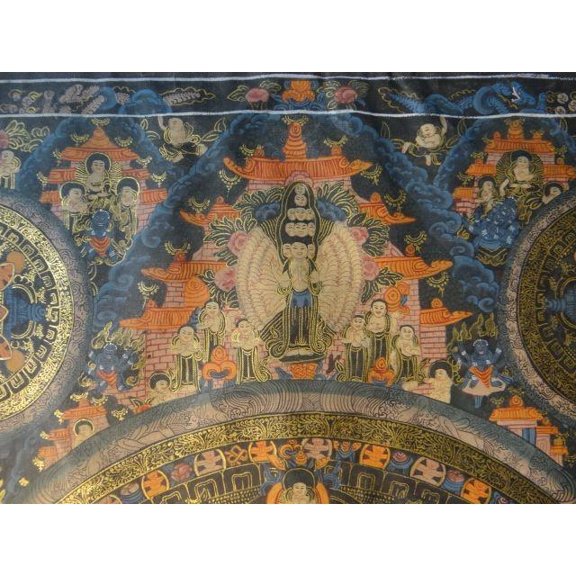 タンカ 曼荼羅 マンダラ ブッダ 仏陀 47×61cm 仏画 チベット 手描き