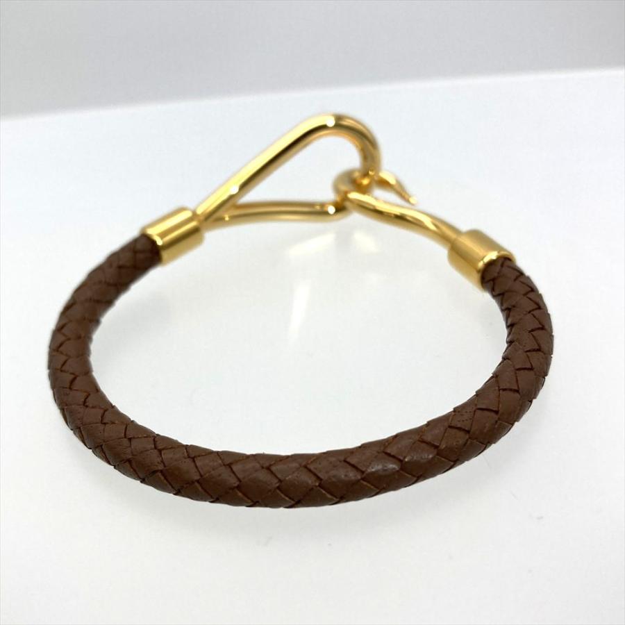 HERMES（エルメス） ジャンボ ブレスレット レザー ブラウン ゴールド