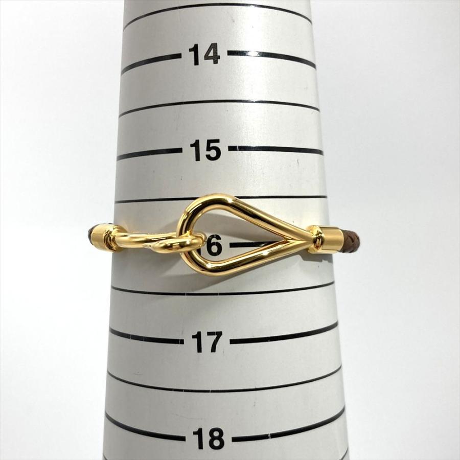 HERMES（エルメス） ジャンボ ブレスレット レザー ブラウン ゴールド
