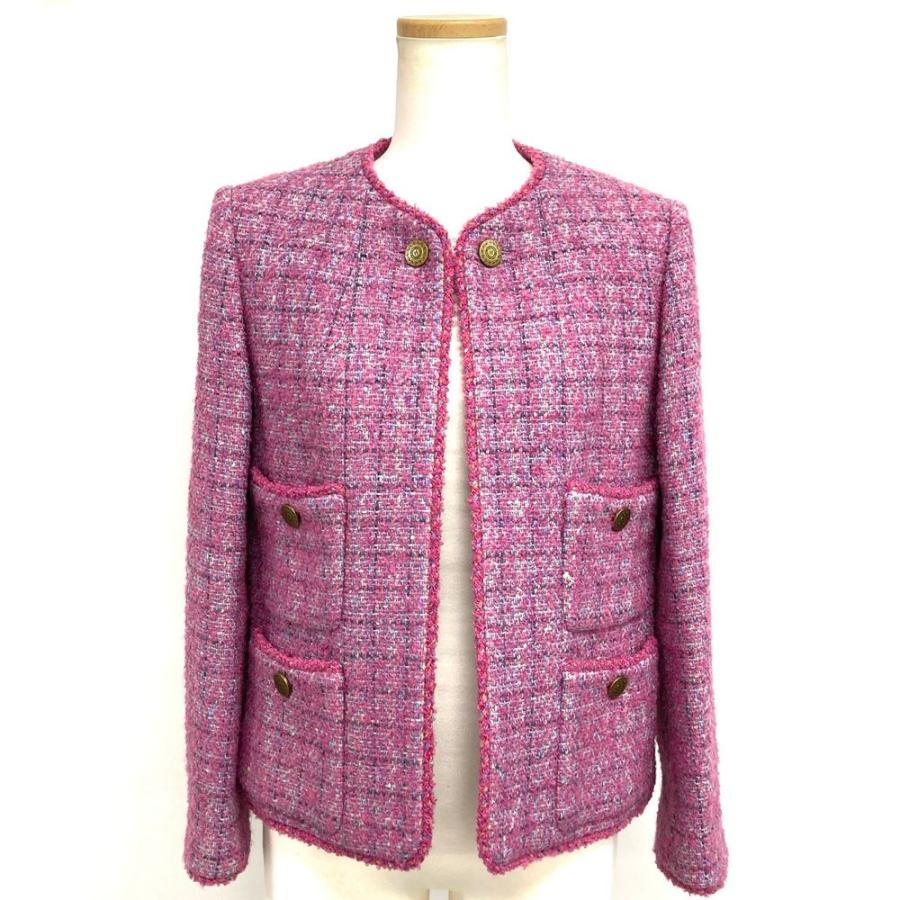 CHANEL（シャネル） モヘア混 ツイード ノーカラージャケット