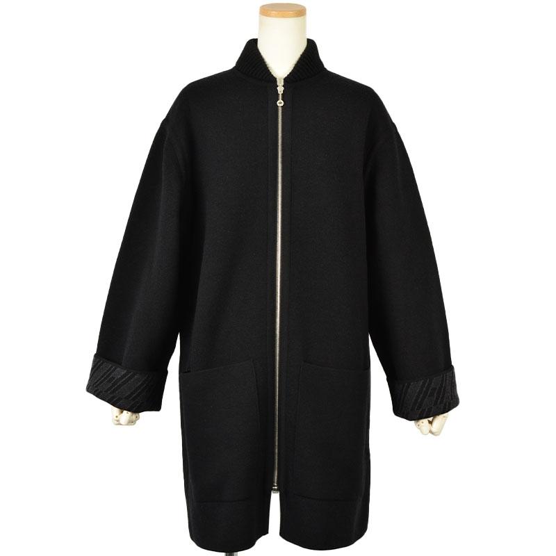 HERMES（エルメス） リバーシブル ジップアップ コート ニット ウール