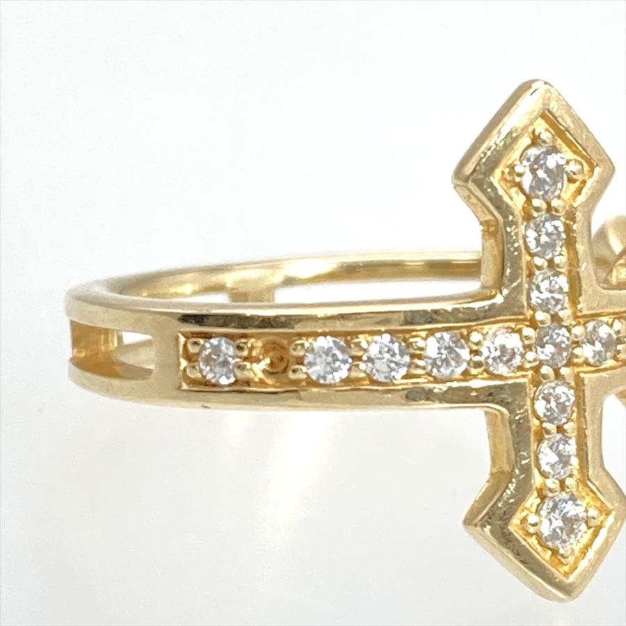 アヴァランチ AVALANCHE クロス リング 指輪 約10号 K10YG 2.3g