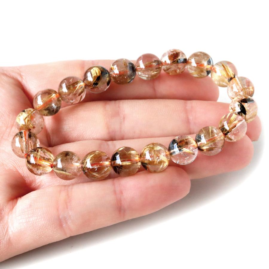 GOLD STONE タイチン ルチルクォーツ ブレスレット AAA 母岩ヘマタイト