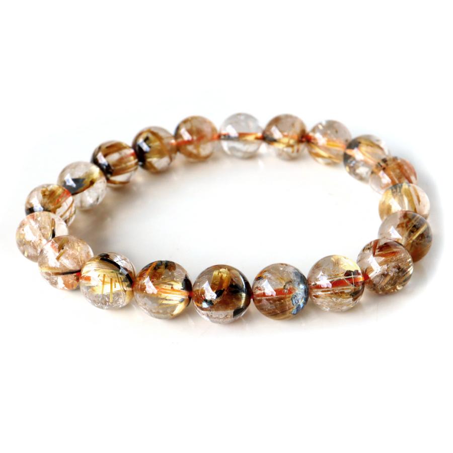 GOLD STONE タイチン ルチルクォーツ ブレスレット AAA 母岩ヘマタイト