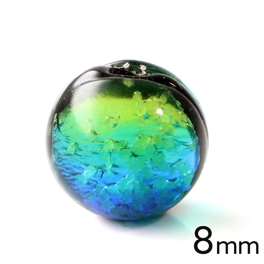 GOLD STONE 光る ケラママリン ホタルガラス 8mm 粒売り 1粒 イエロー