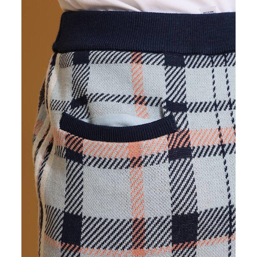 セール アディダスゴルフ タータンチェック柄ラップ風ニットスカート