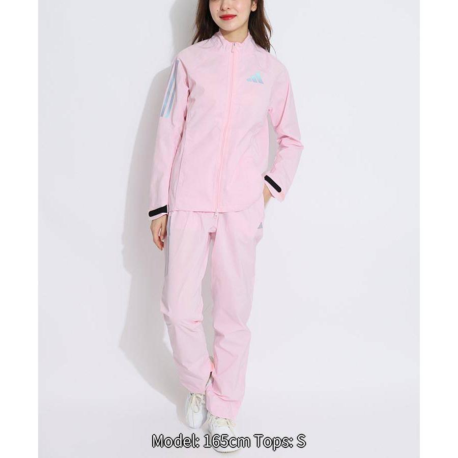 アディダスゴルフ 収納袋付きスリーストライプレインセットアップ 上下