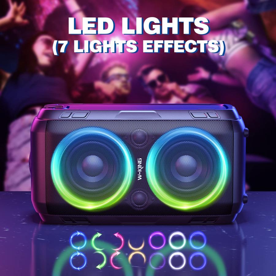 W-KING 80W Bluetoothスピーカーラウド 、スーパー重低音、巨大な105dB