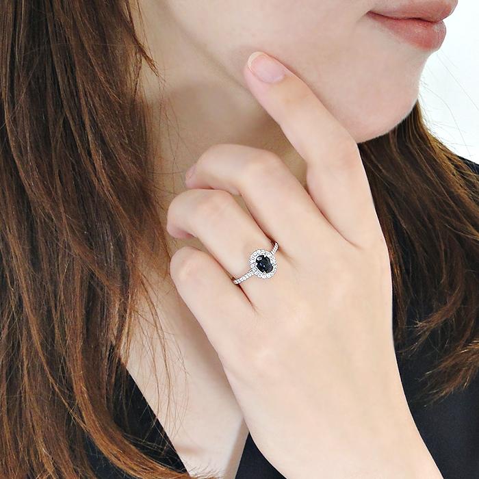 Pt900 サファイヤ ダイヤモンド リング 送料無料 ジュエリー