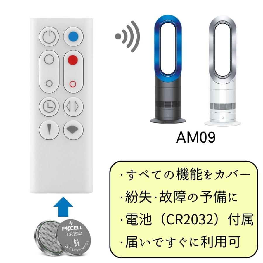 Hot+Cool 【電池付属】ダイソン Dyson AM09 スペアリモコン 白 Hot +