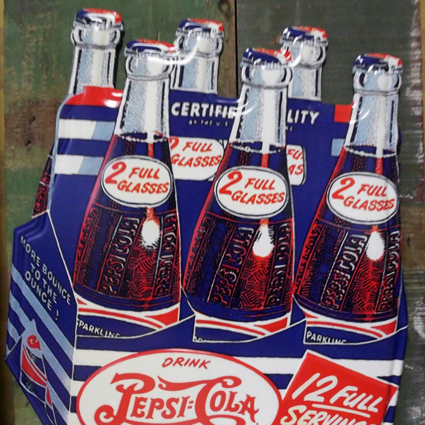 PEPSI（ペプシ） ダイカットエンボスメタルサイン PEPSI COLA 6 PACK