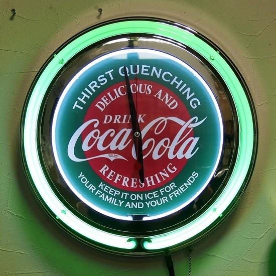 Coca Cola（コカコーラ） ダブルネオンクロック インテリア 掛け時計