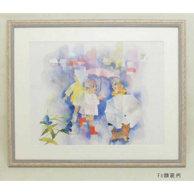 3669 F6水彩額縁 マット付き 大仙 おしゃれ パステル 超〜軽量800g