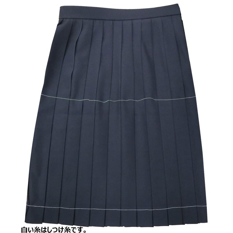 制服 スカート 夏用 紺 無地 24本ヒダ W75-110 丈56-65 ポリ100