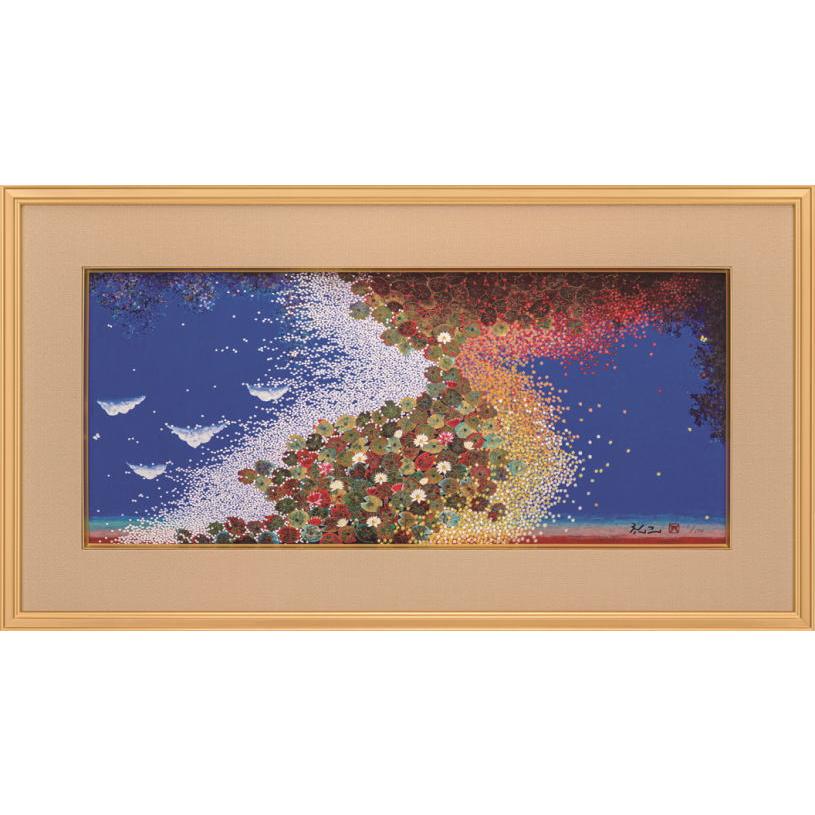 平松礼二 「 色彩のカルテットー睡蓮 」 彩美版 シルクスクリーン 版画