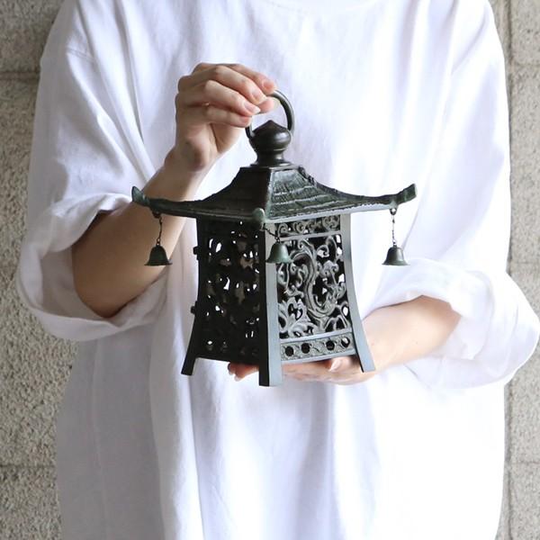 灯篭 吊灯篭 四角 小 高岡銅器 吊り灯篭 灯籠 燈籠 照明加工 LED