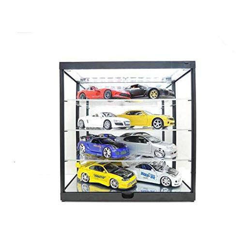 ミニカー ディスプレイケース アクリル製 4段 LED照明付 USB電源 組立