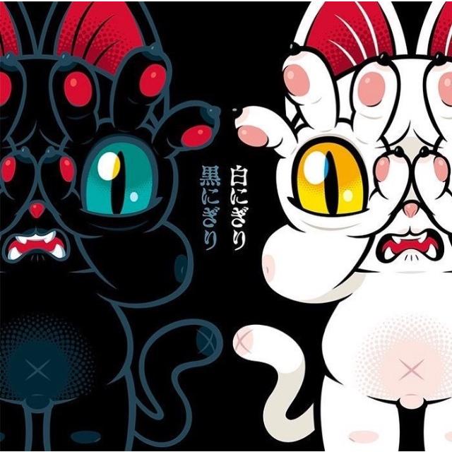 GRAPE BRAIN グレイプ ブレイン ジゴクネコ おにぎり 黒 ソフビ 人形