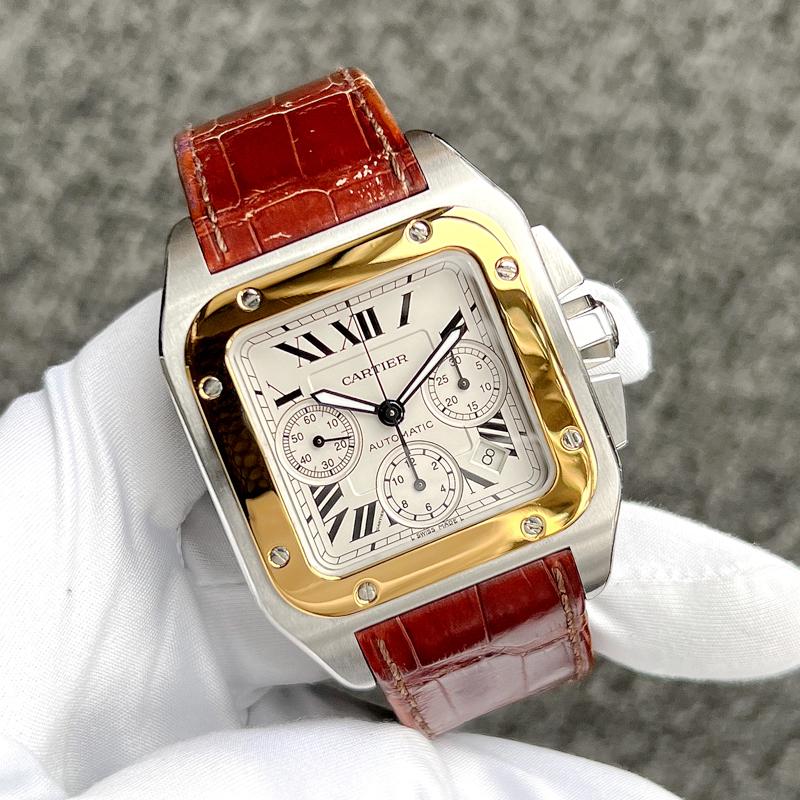 SANTOS DE CARTIER カルティエ サントス 100 XL コンビ クロノグラフ