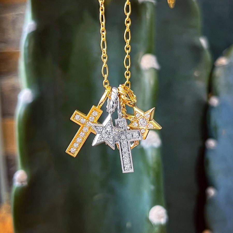 SJX エスジェイエックス K18 YG クロス ペンダント トップ