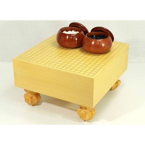 代引不可 囲碁セット 5寸足付エコ碁盤セット 本蛤碁石 碁笥 ○新品