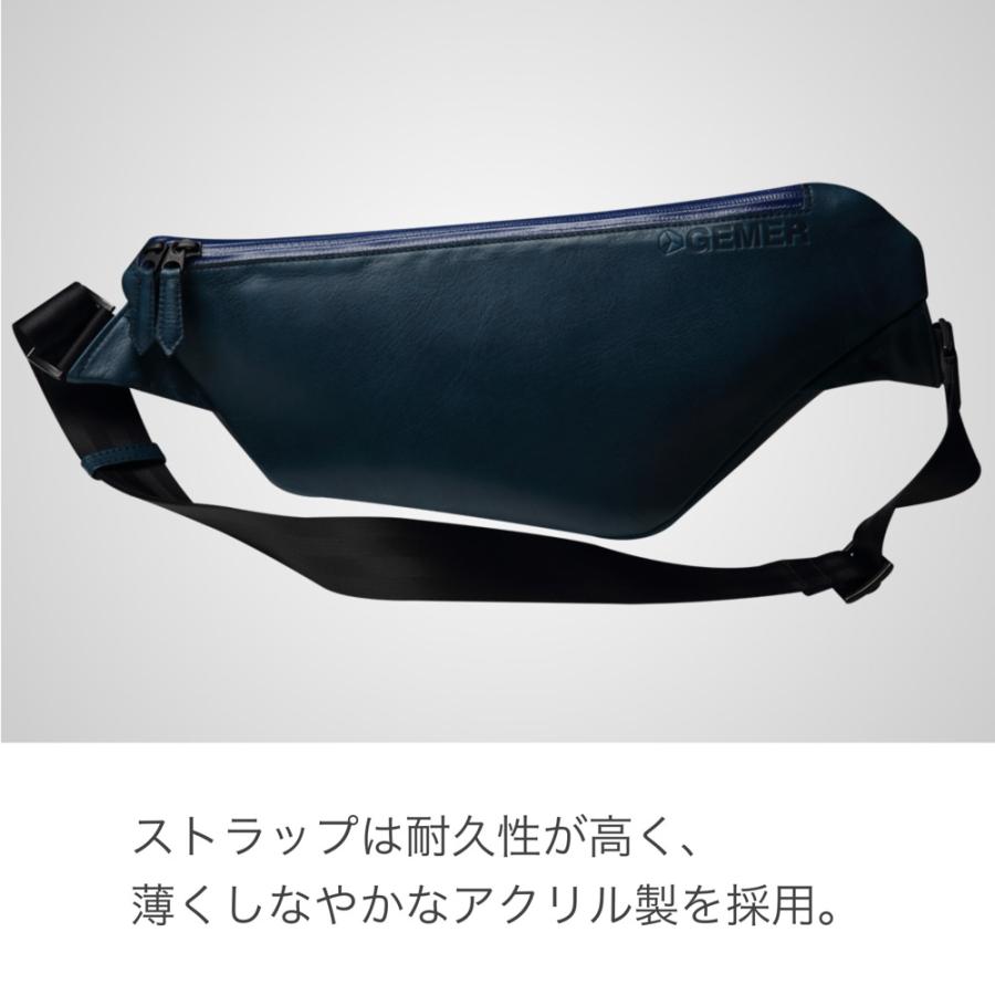 ボディバッグ メンズ 本革 ブランド 50代 ボディーバック/コバルト 紺