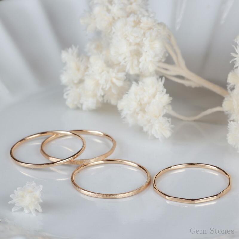 人気商品】 4デザイン Fine Ring K18pg レディース リング 18金 ピンク