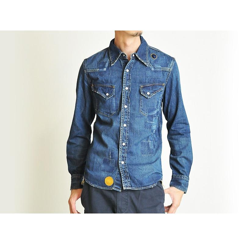 REMI RELIEF（レミ レリーフ） デニムウエスタンシャツ（リペア