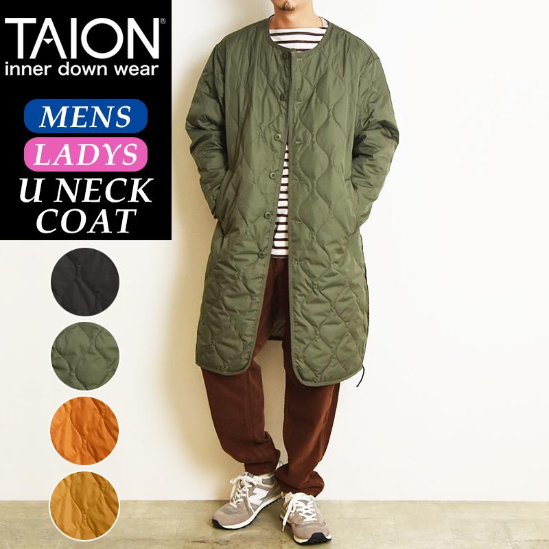 TAION（タイオン） ミリタリー ダウンコート クルーネック スナップ