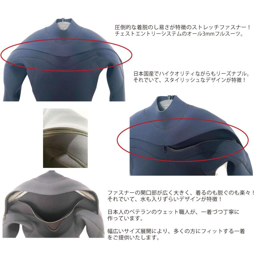 日本国産 オール 3mm ウェットスーツ フルスーツ オリジナル メンズ
