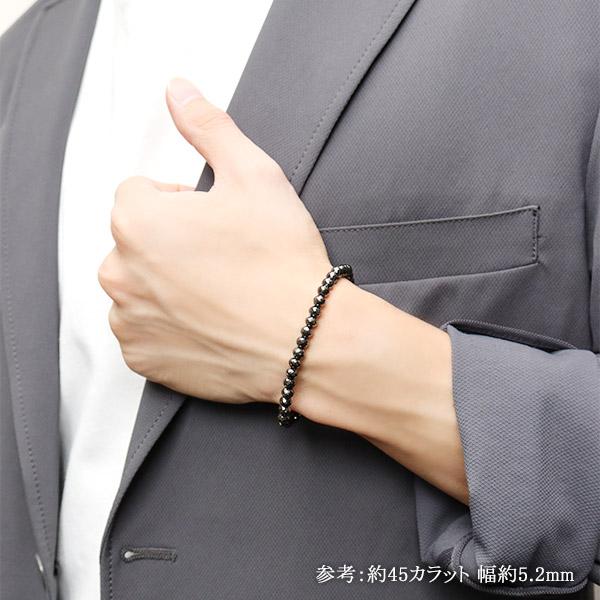 45カラット 天然ブラックダイヤモンド 高品質 ブレスレット 5.2mm 18cm