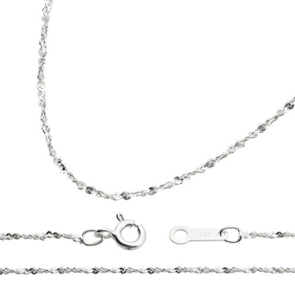 カットスエッジツイストチェーン 幅約1.0mm 45cm シルバー925 シルバー