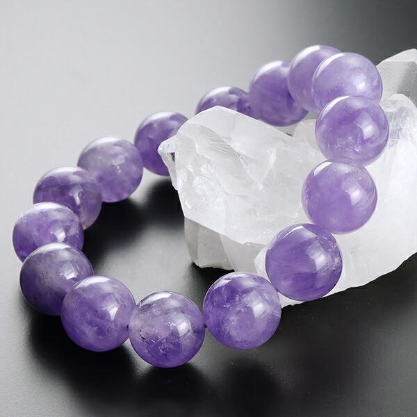 ラベンダーアメジスト ブレスレット 14mm 17〜19.5cm M〜LL サイズ