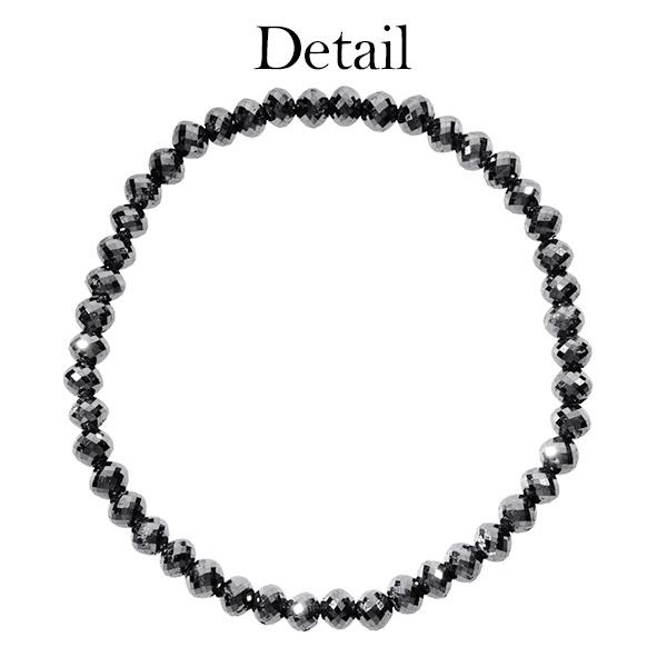 34カラット 天然ブラックダイヤモンド 高品質 ブレスレット 4.5mm 18cm