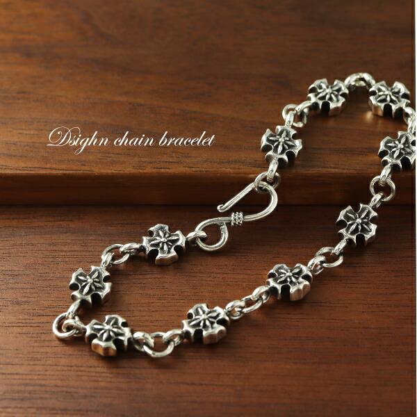 リリークロス デザインチェーン ブレスレット 21cm シルバー925 十字架