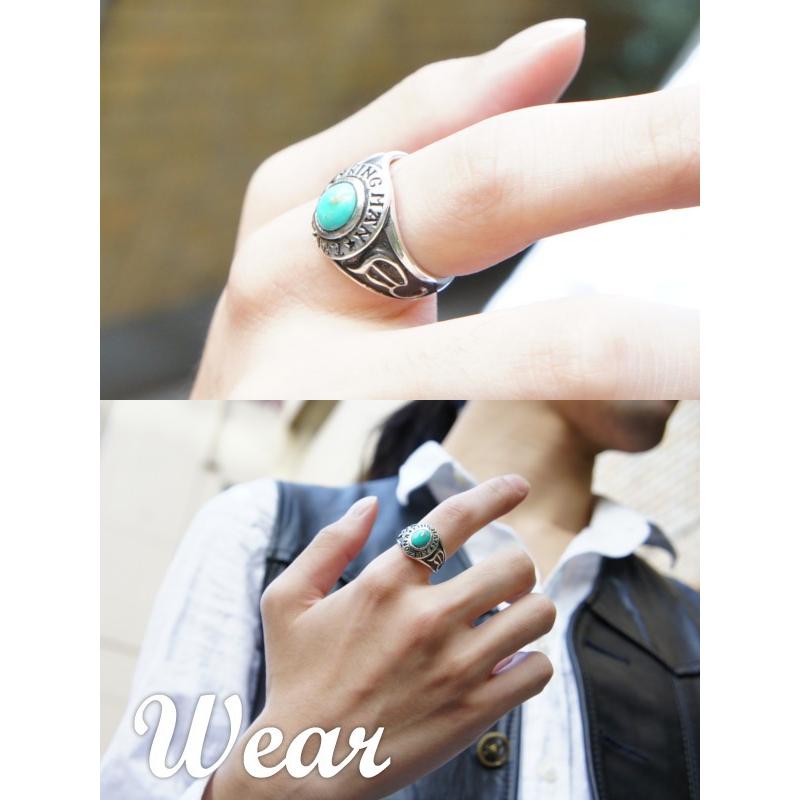 ターコイズ 指輪 メンズ リング シルバー キングマンターコイズ 17-21