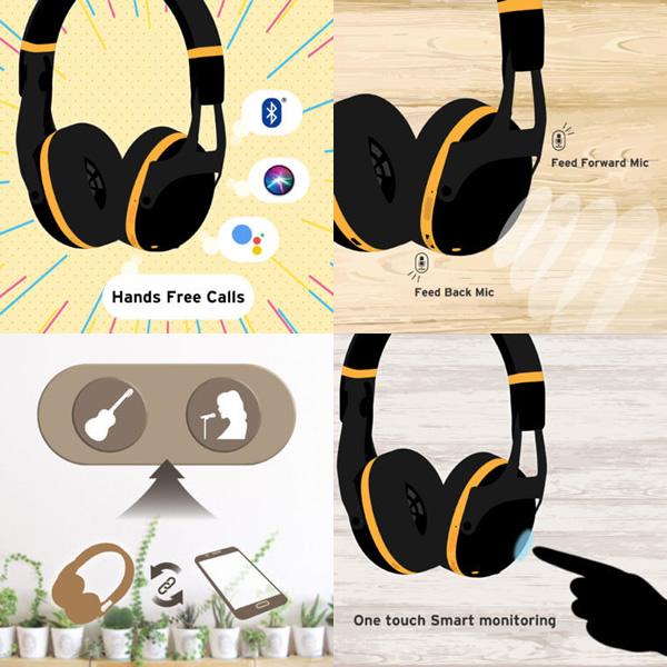 VOX ヘッドホン VOX HEADPHONES ホワイト/ピンク・ゴールド VH-Q1-WH