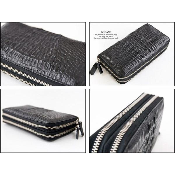 69%オフ 財布 父の日 カイマン クロコダイル GODANE ゴダン ダブル